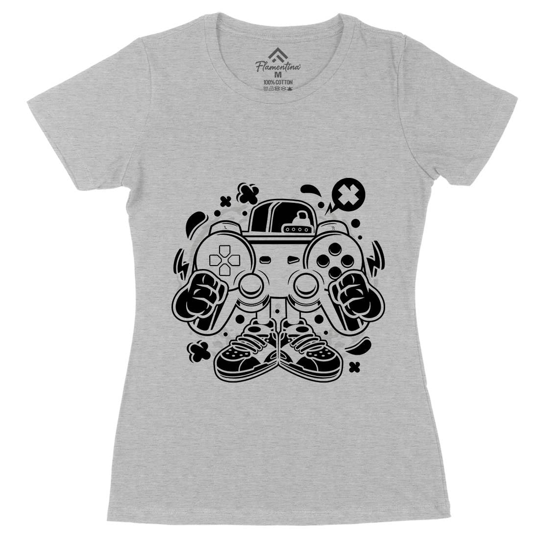 Street Gamer Womens Organic Crew Neck T-Shirt Geek C262