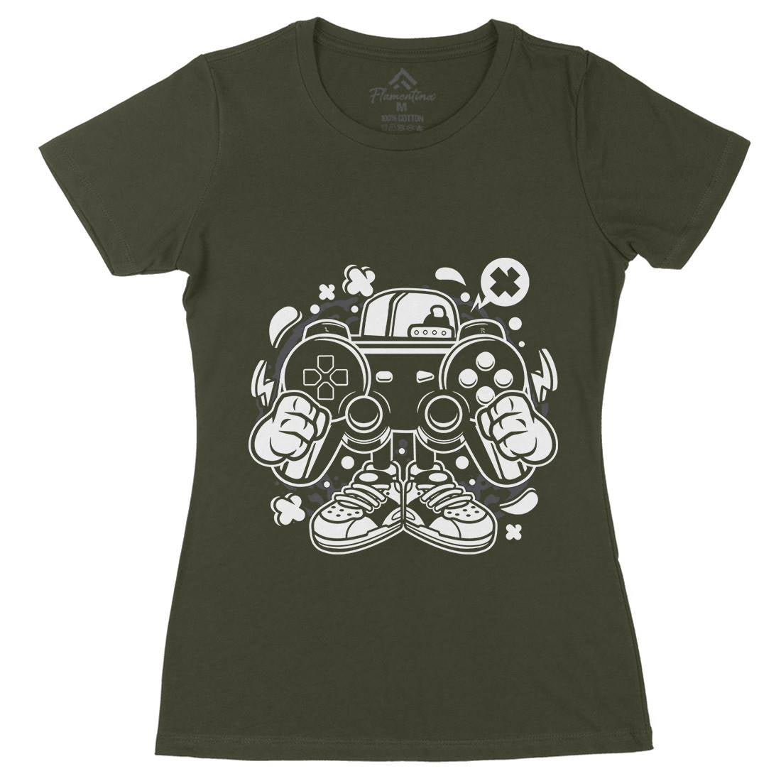 Street Gamer Womens Organic Crew Neck T-Shirt Geek C262