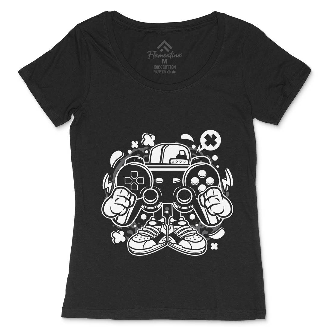 Street Gamer Womens Scoop Neck T-Shirt Geek C262