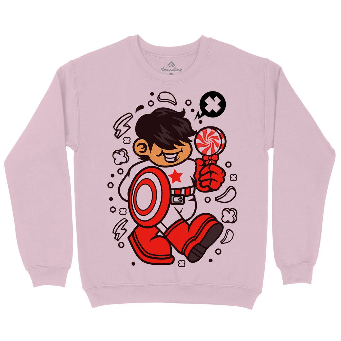 Superhero American Kid Kids Crew Neck Sweatshirt Geek C263