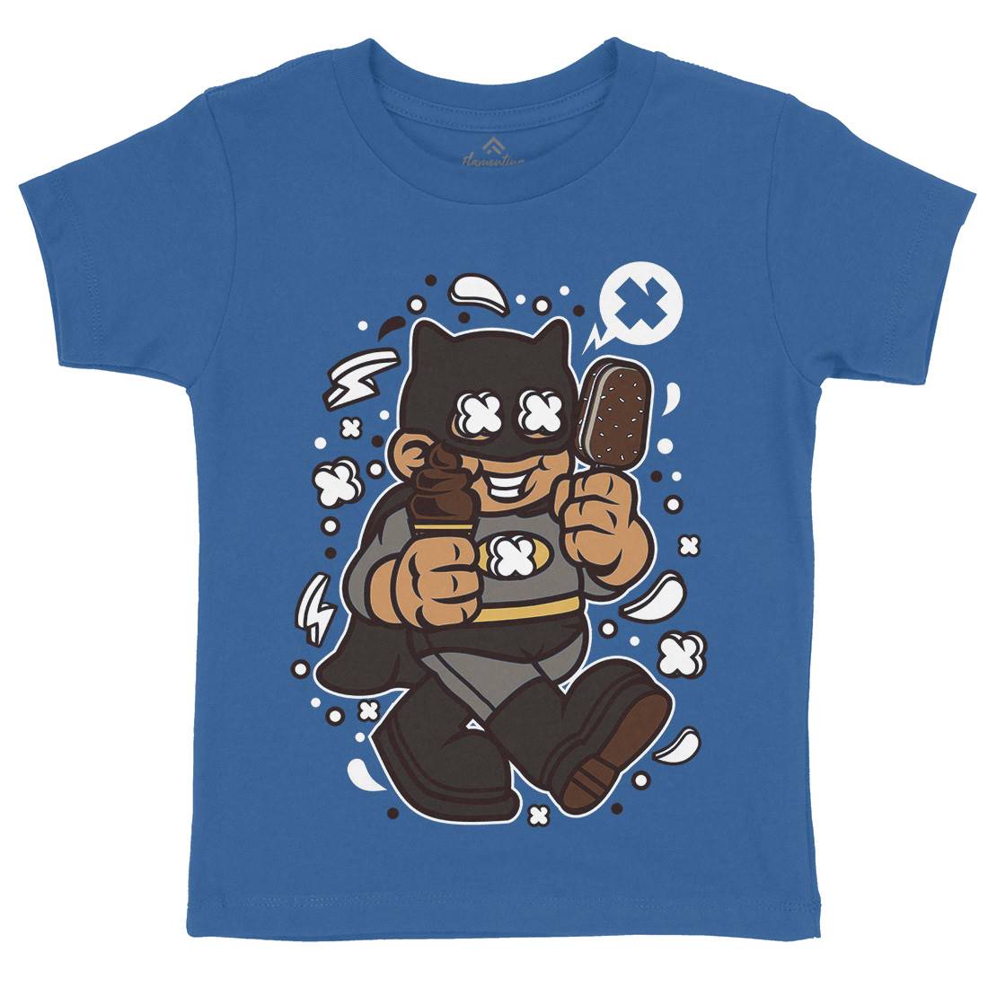 Superhero Bat Kid Kids Organic Crew Neck T-Shirt Geek C264