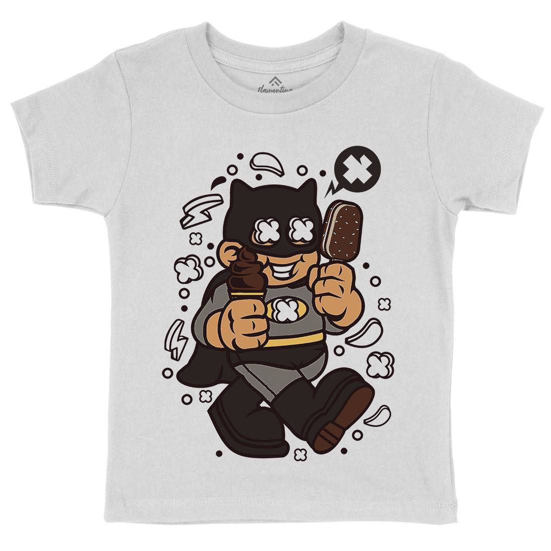 Superhero Bat Kid Kids Organic Crew Neck T-Shirt Geek C264