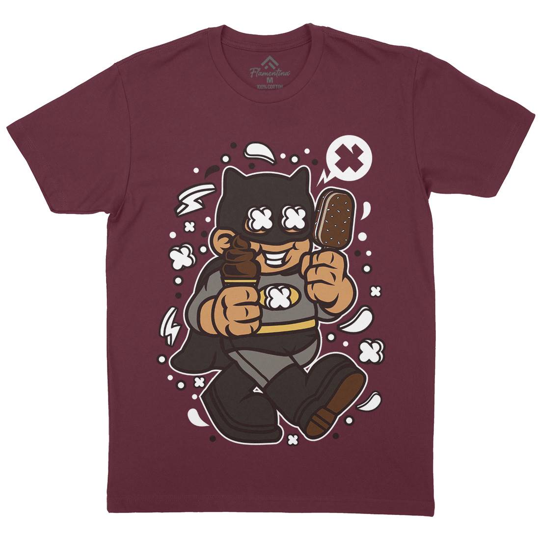 Superhero Bat Kid Mens Crew Neck T-Shirt Geek C264