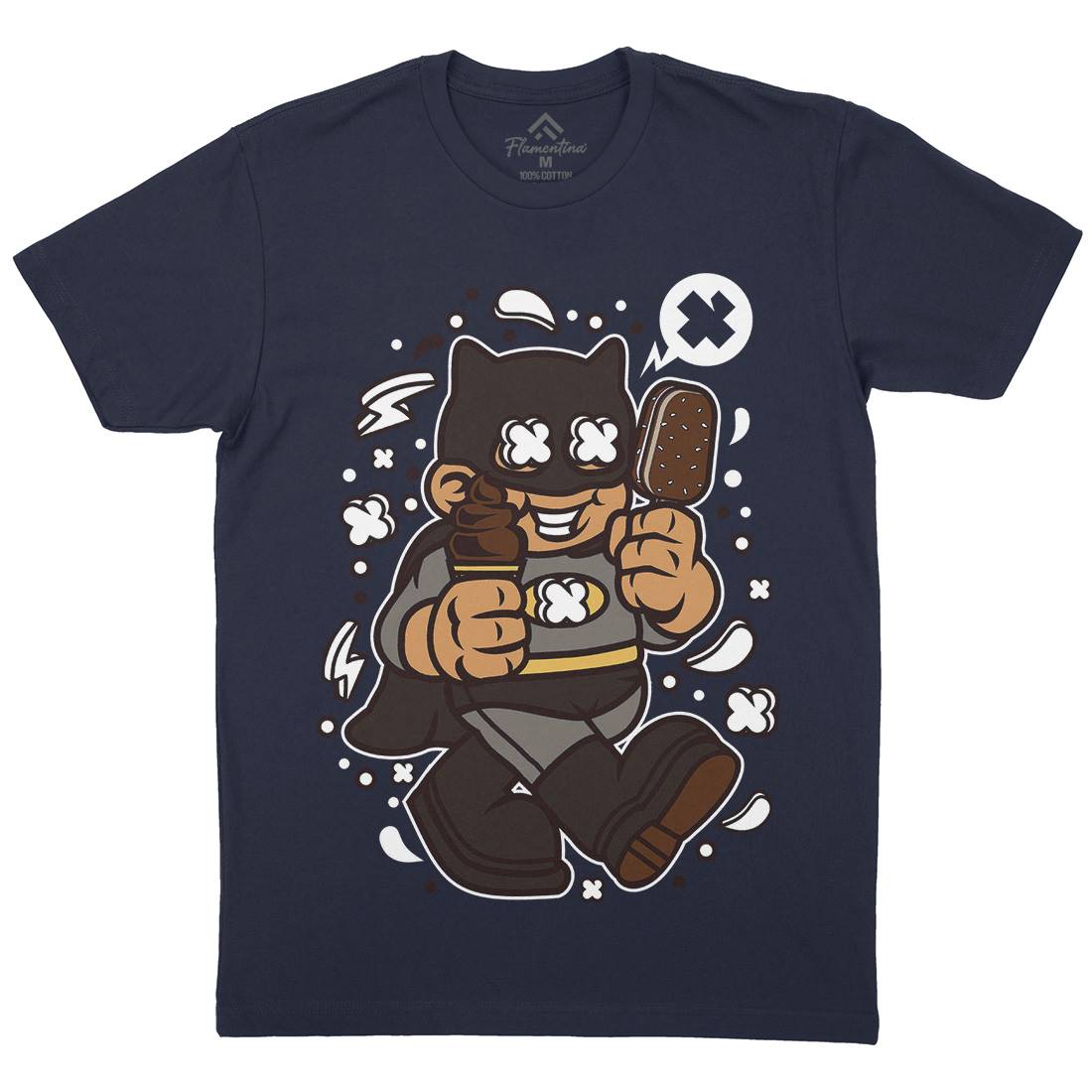 Superhero Bat Kid Mens Crew Neck T-Shirt Geek C264