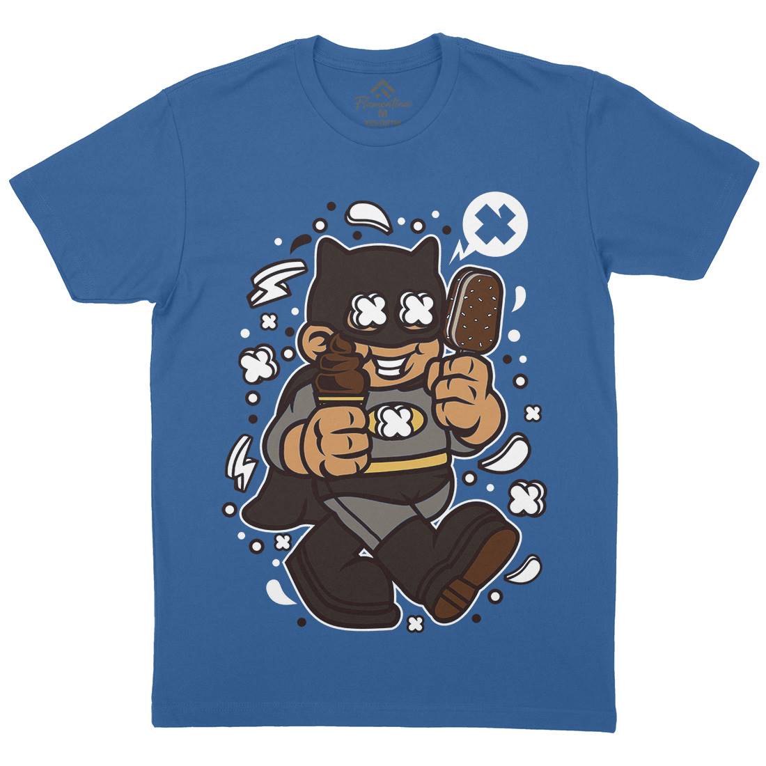 Superhero Bat Kid Mens Organic Crew Neck T-Shirt Geek C264