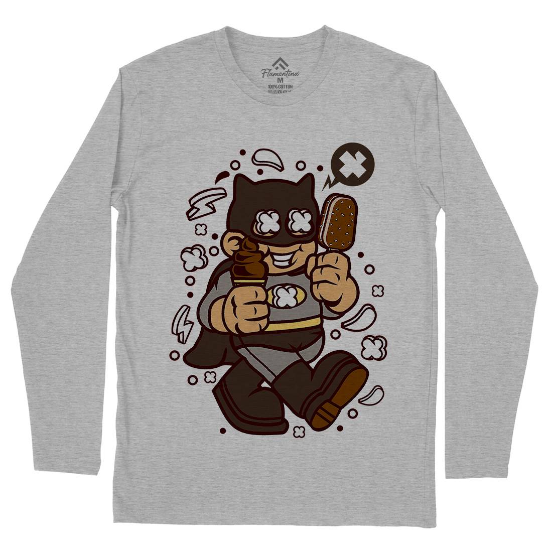 Superhero Bat Kid Mens Long Sleeve T-Shirt Geek C264