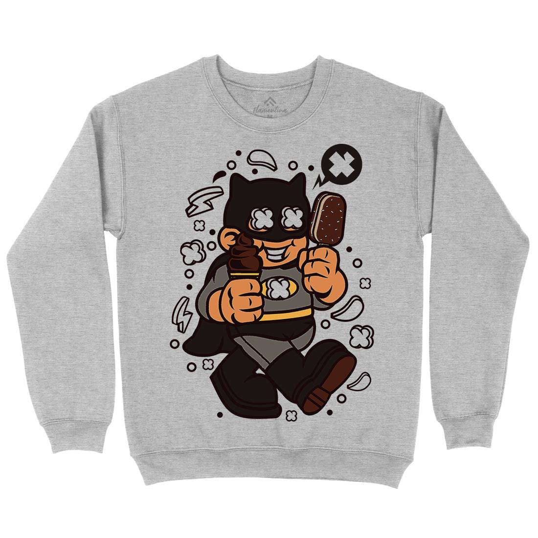 Superhero Bat Kid Mens Crew Neck Sweatshirt Geek C264