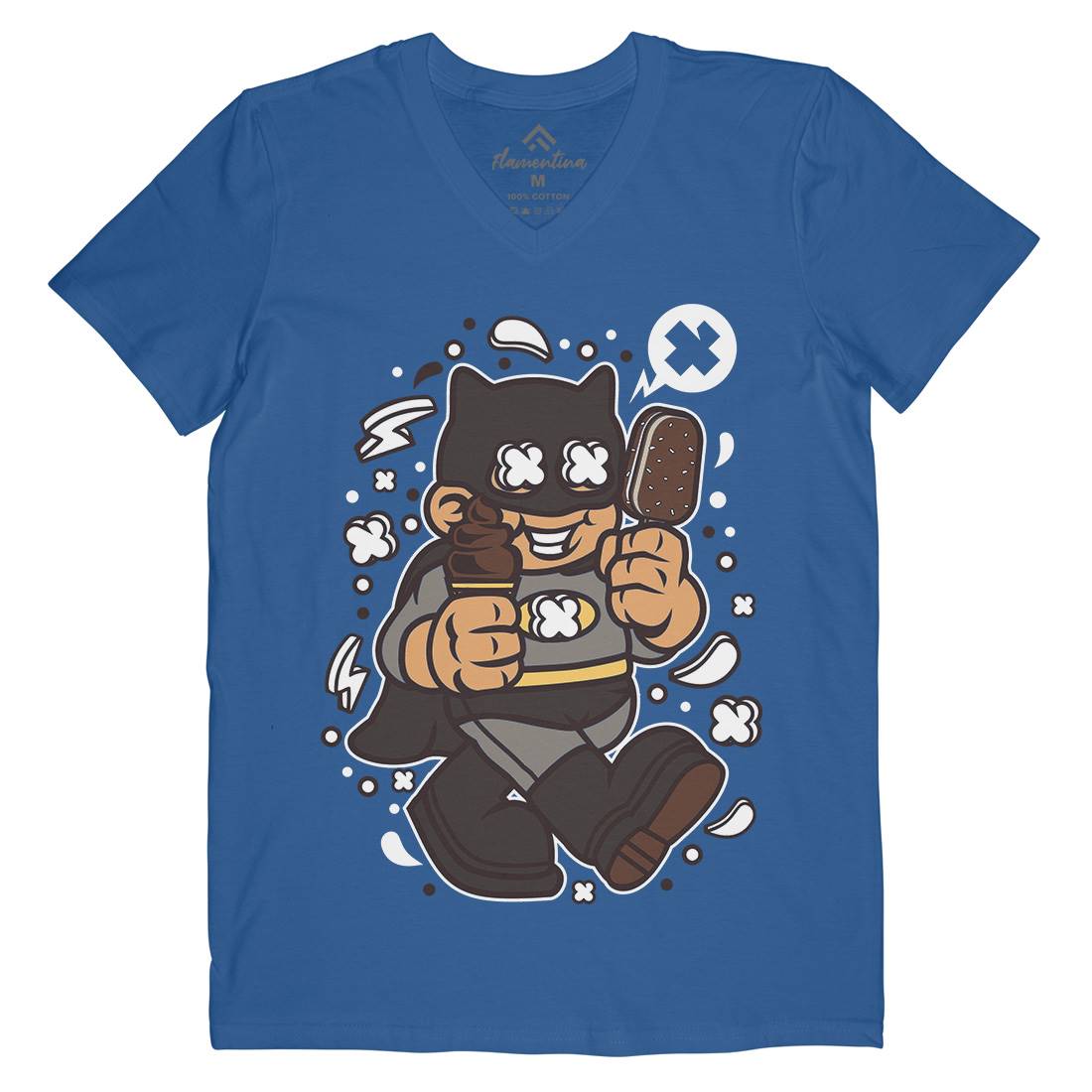 Superhero Bat Kid Mens V-Neck T-Shirt Geek C264