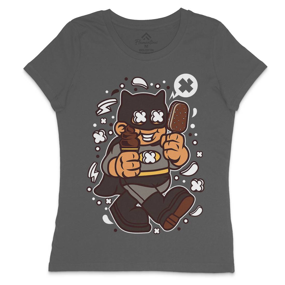 Superhero Bat Kid Womens Crew Neck T-Shirt Geek C264