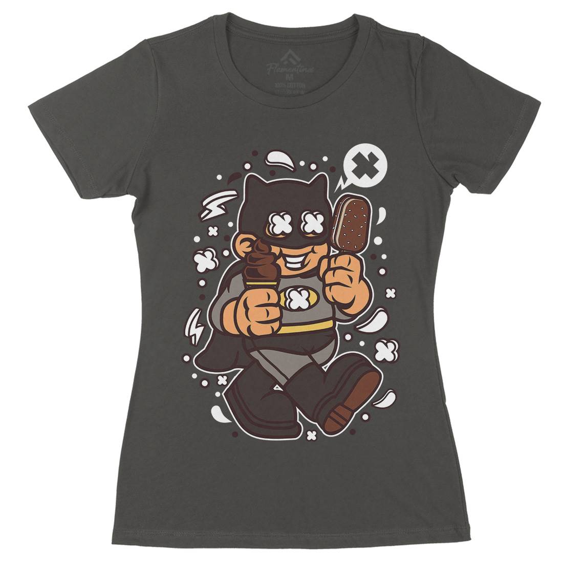 Superhero Bat Kid Womens Organic Crew Neck T-Shirt Geek C264