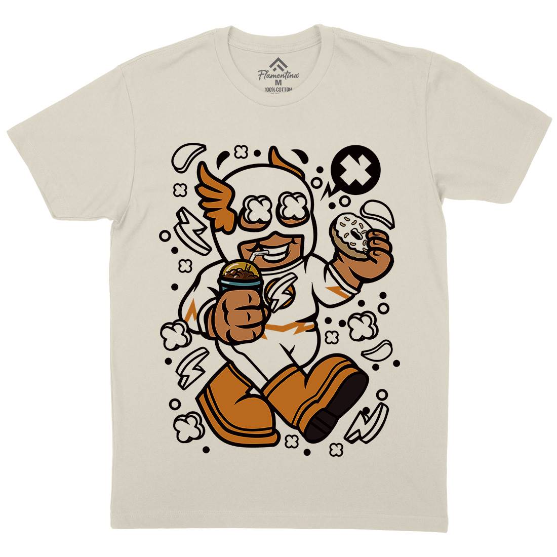 Superhero Flash Kid Mens Organic Crew Neck T-Shirt Geek C265