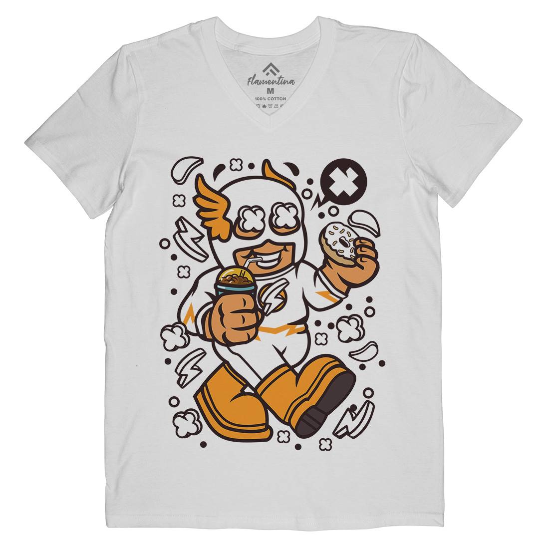 Superhero Flash Kid Mens Organic V-Neck T-Shirt Geek C265
