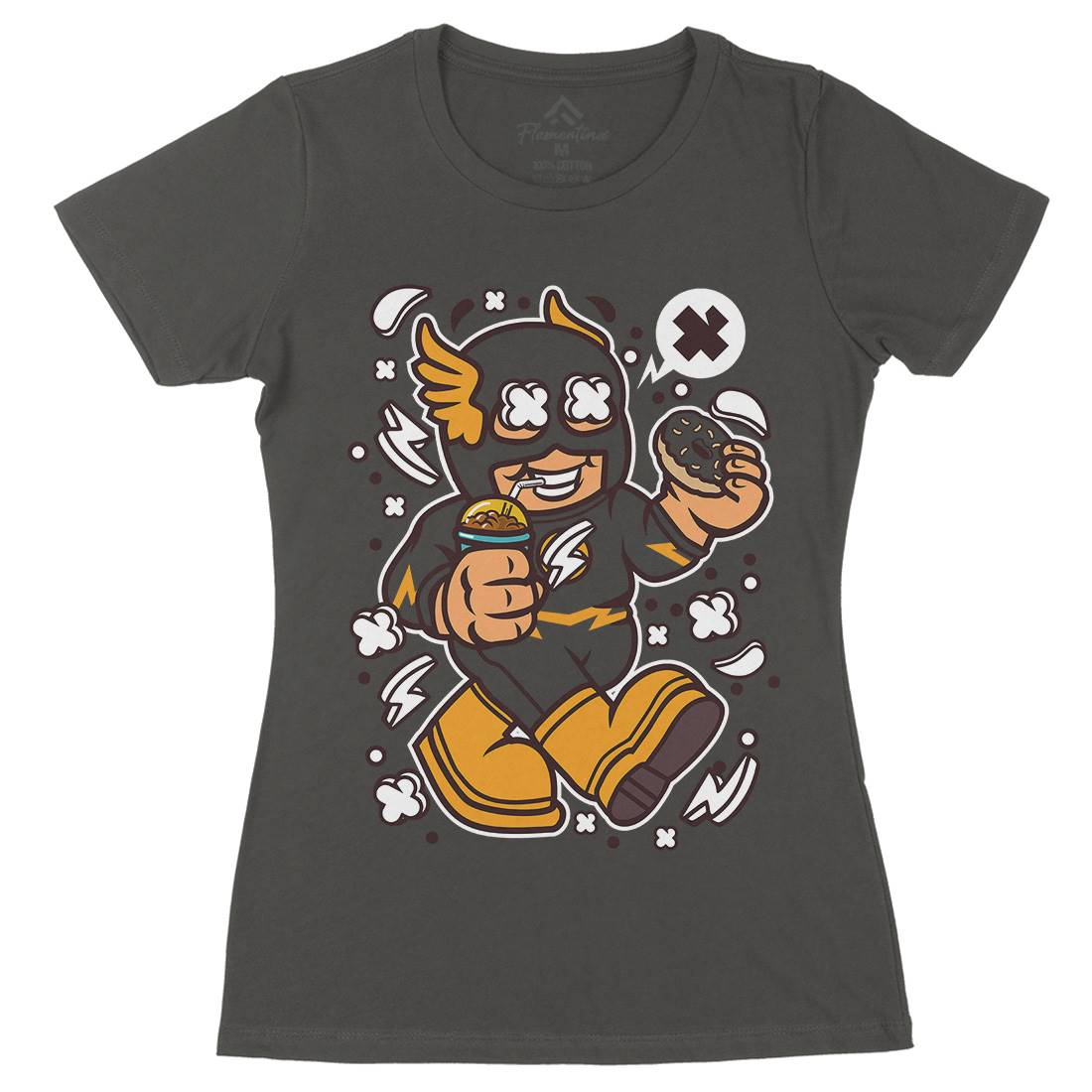 Superhero Flash Kid Womens Organic Crew Neck T-Shirt Geek C265