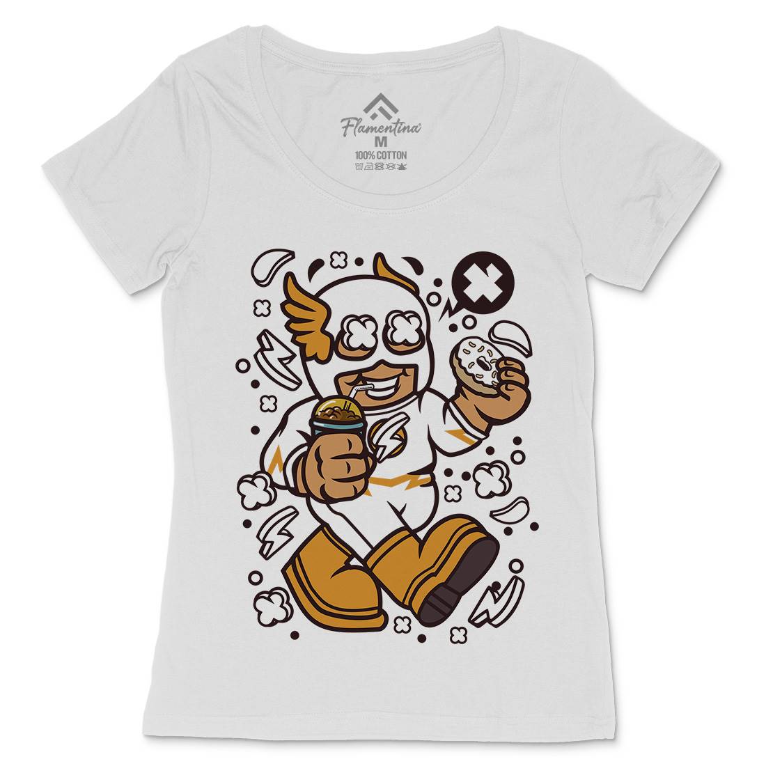 Superhero Flash Kid Womens Scoop Neck T-Shirt Geek C265