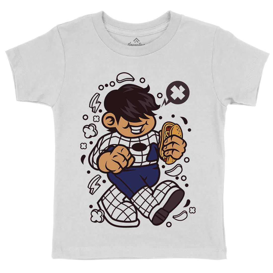 Superhero Spider Kid Kids Organic Crew Neck T-Shirt Geek C266