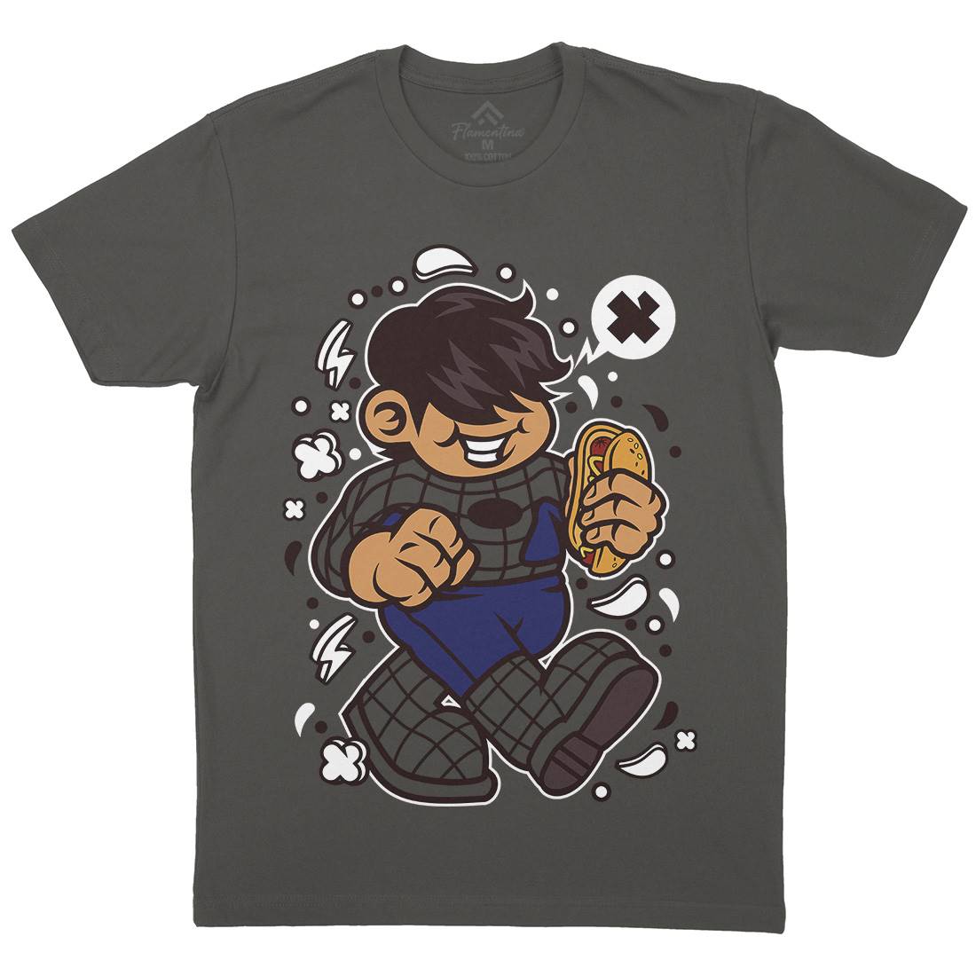 Superhero Spider Kid Mens Organic Crew Neck T-Shirt Geek C266