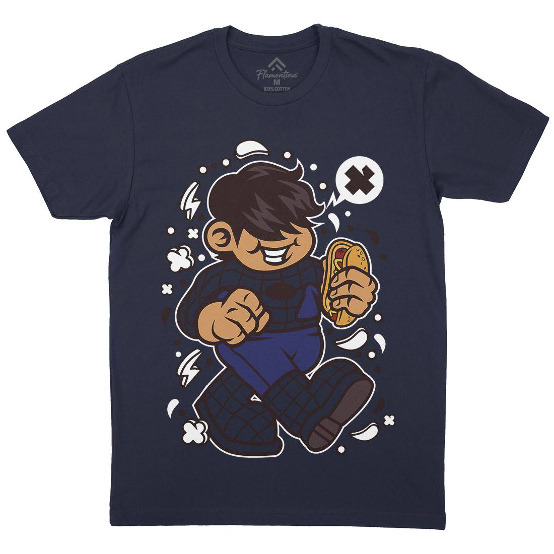 Superhero Spider Kid Mens Organic Crew Neck T-Shirt Geek C266