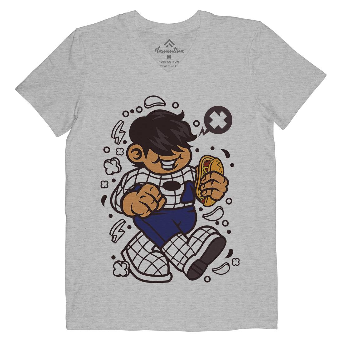 Superhero Spider Kid Mens V-Neck T-Shirt Geek C266