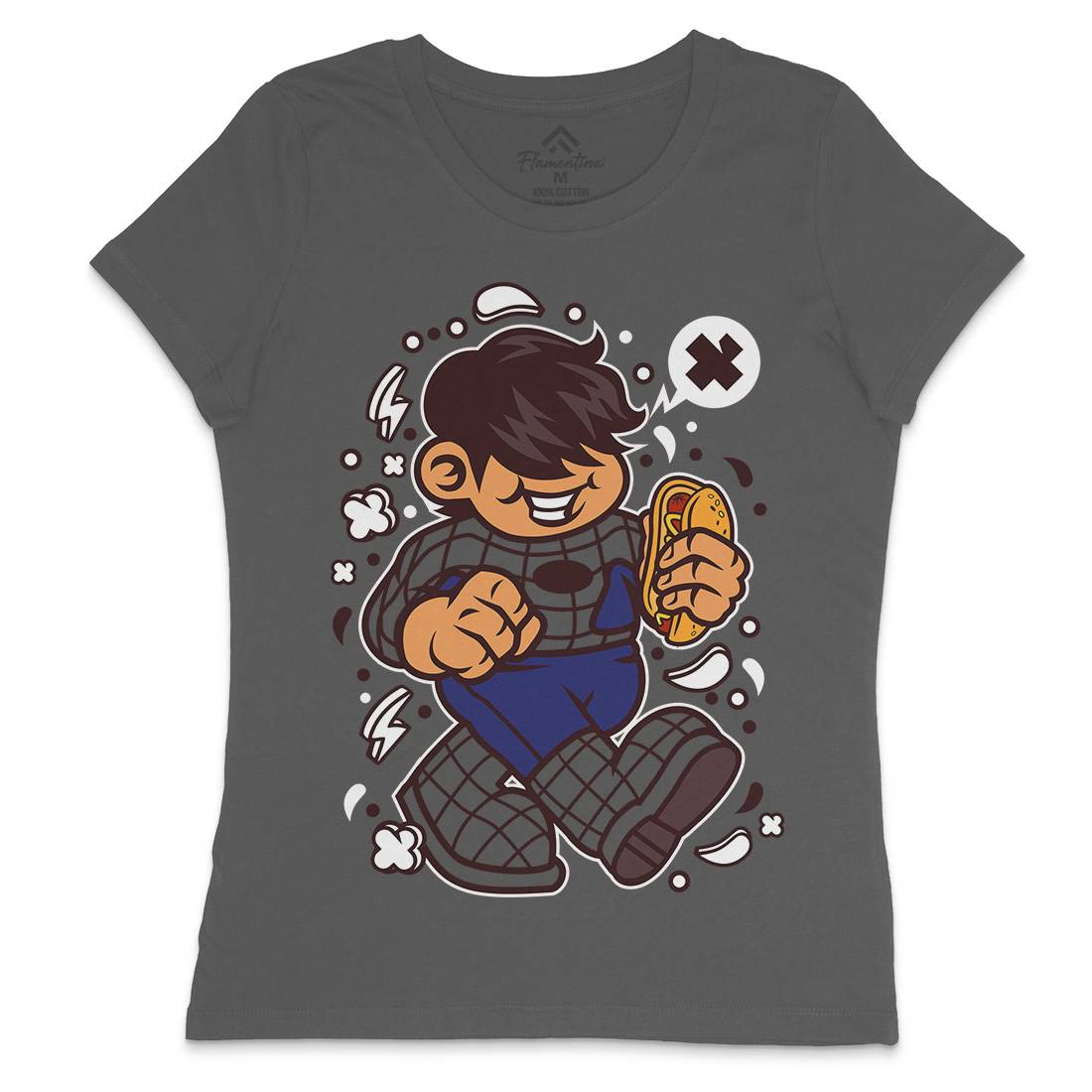 Superhero Spider Kid Womens Crew Neck T-Shirt Geek C266
