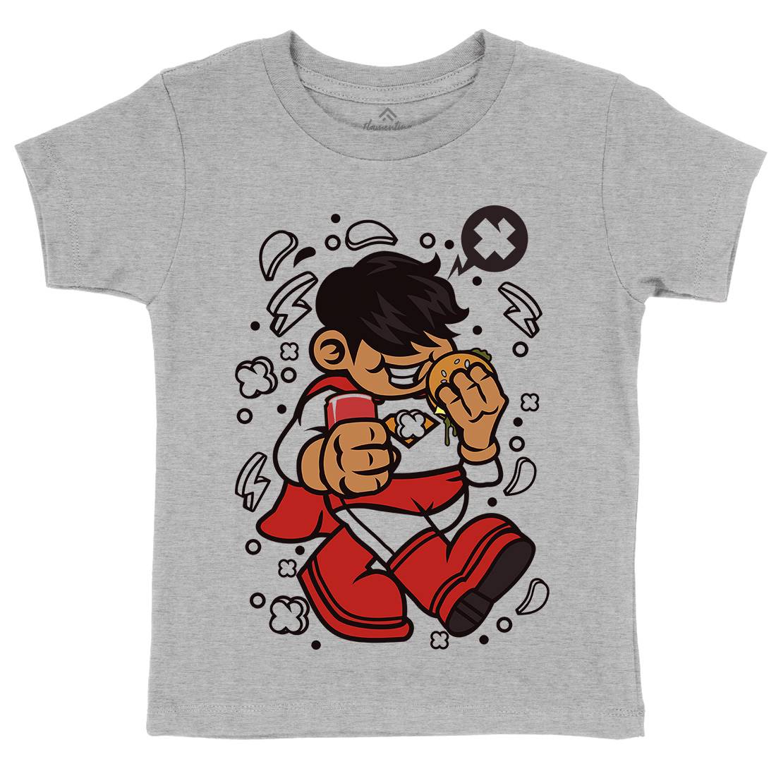 Superhero Super Kid Kids Organic Crew Neck T-Shirt Geek C267