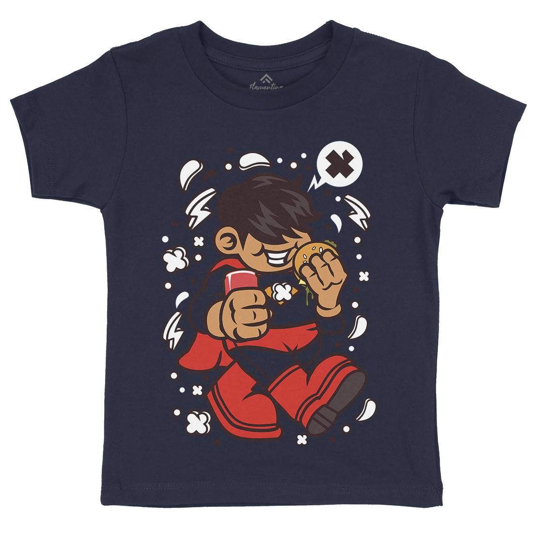 Superhero Super Kid Kids Crew Neck T-Shirt Geek C267