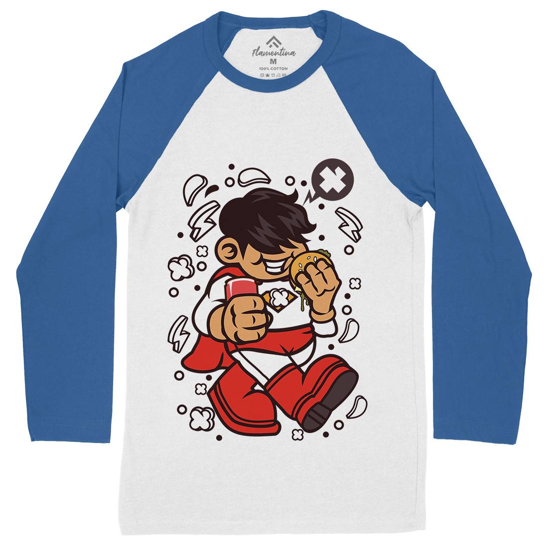 Superhero Super Kid Mens Long Sleeve Baseball T-Shirt Geek C267