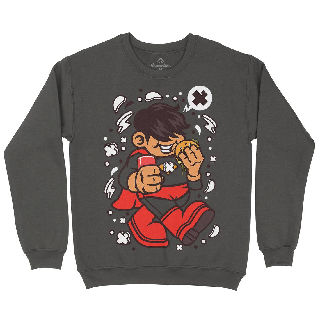 Superhero Super Kid Mens Crew Neck Sweatshirt Geek C267