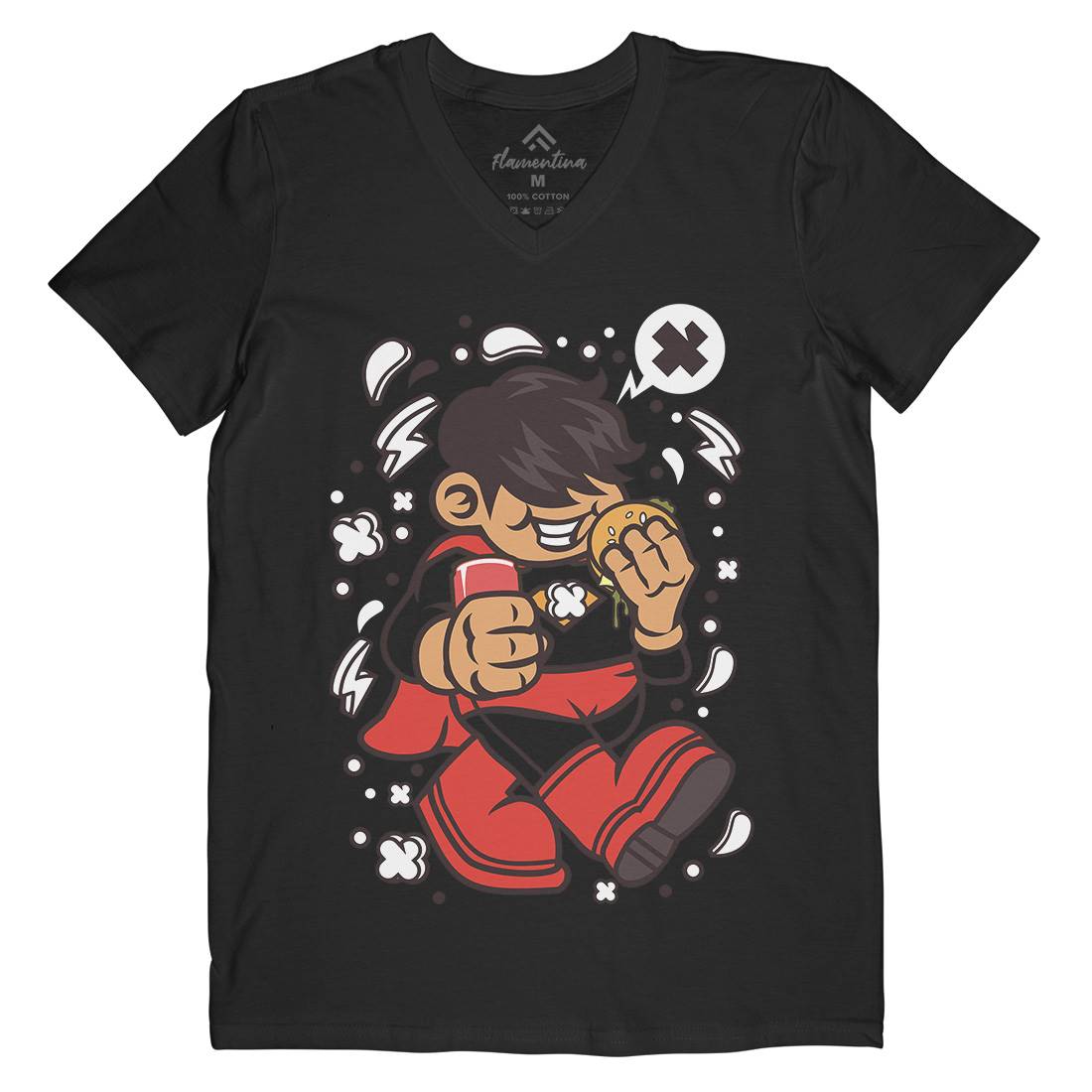 Superhero Super Kid Mens V-Neck T-Shirt Geek C267