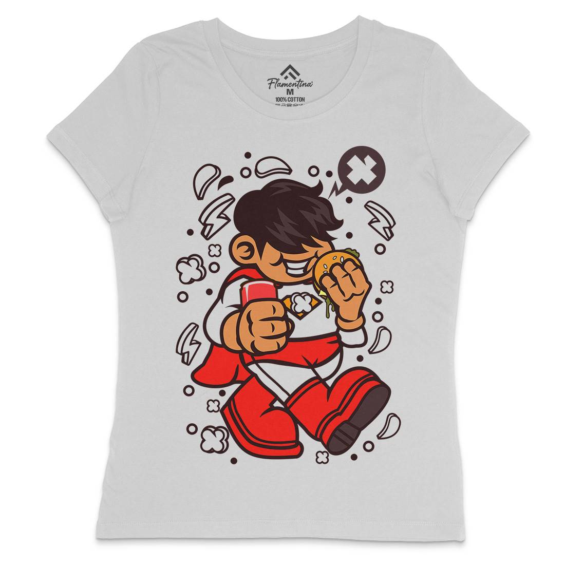 Superhero Super Kid Womens Crew Neck T-Shirt Geek C267
