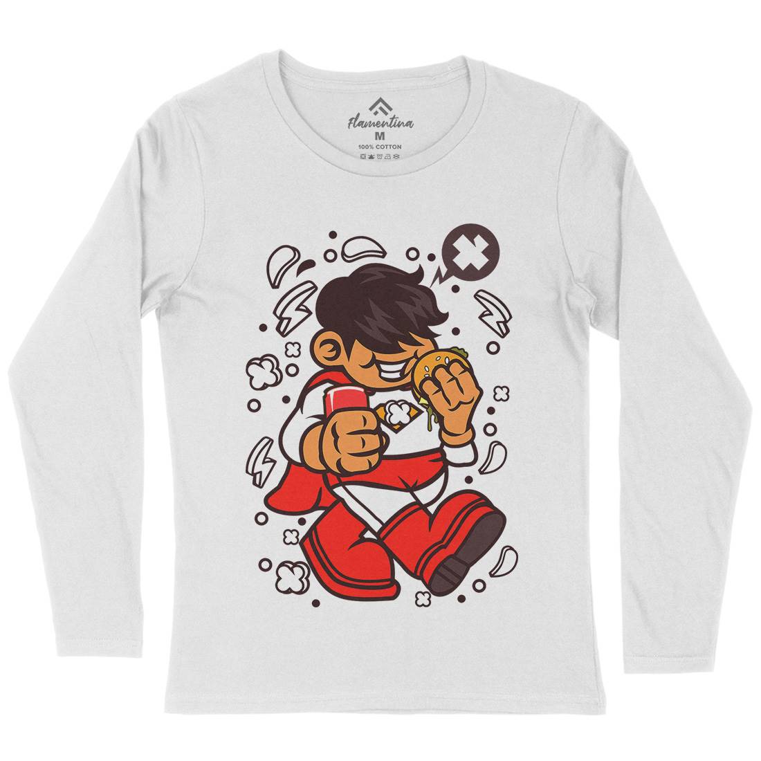 Superhero Super Kid Womens Long Sleeve T-Shirt Geek C267