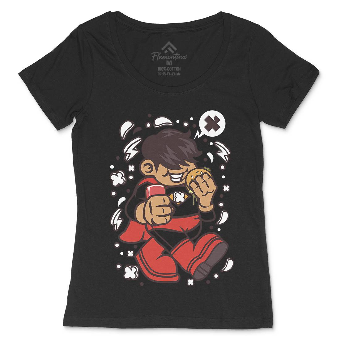 Superhero Super Kid Womens Scoop Neck T-Shirt Geek C267