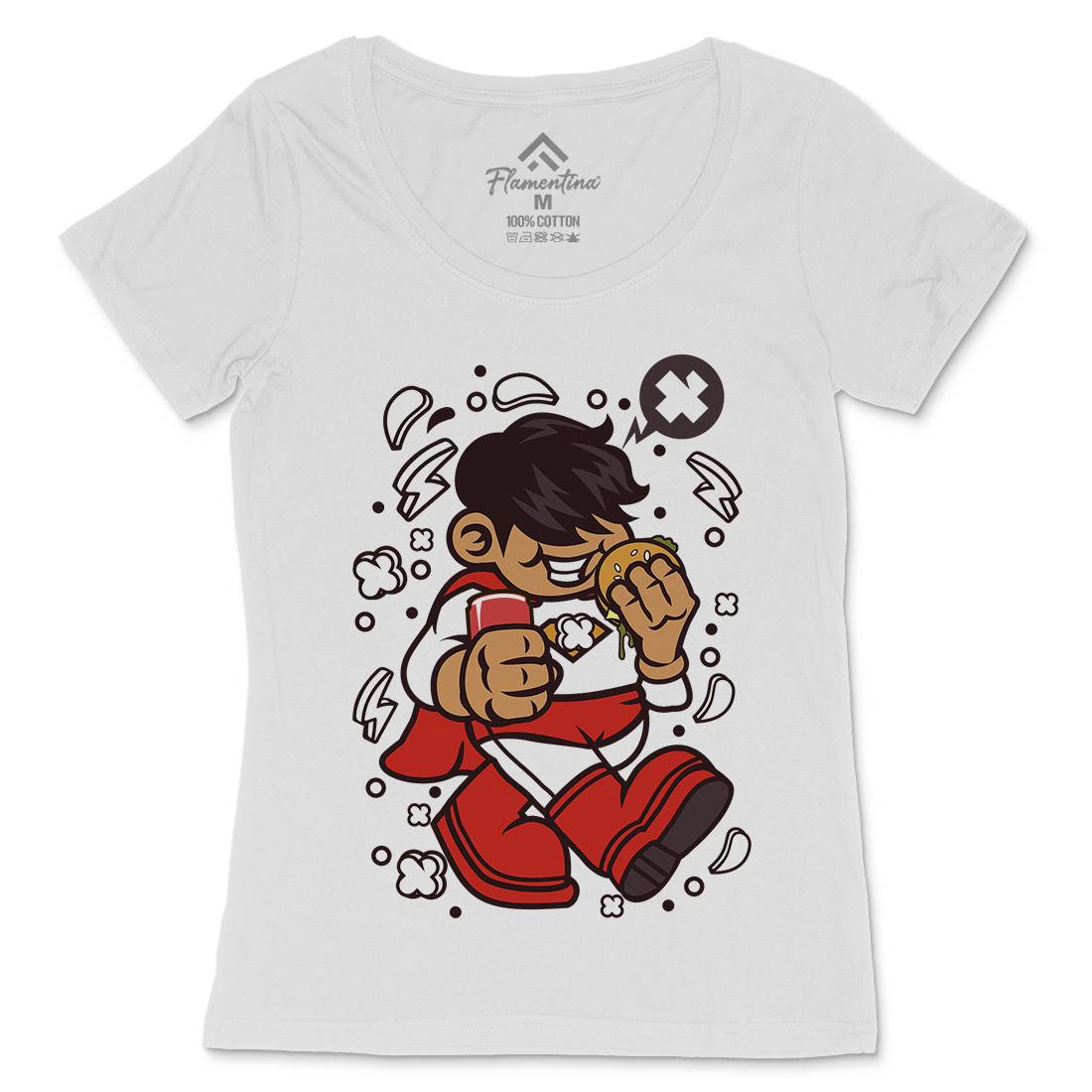 Superhero Super Kid Womens Scoop Neck T-Shirt Geek C267
