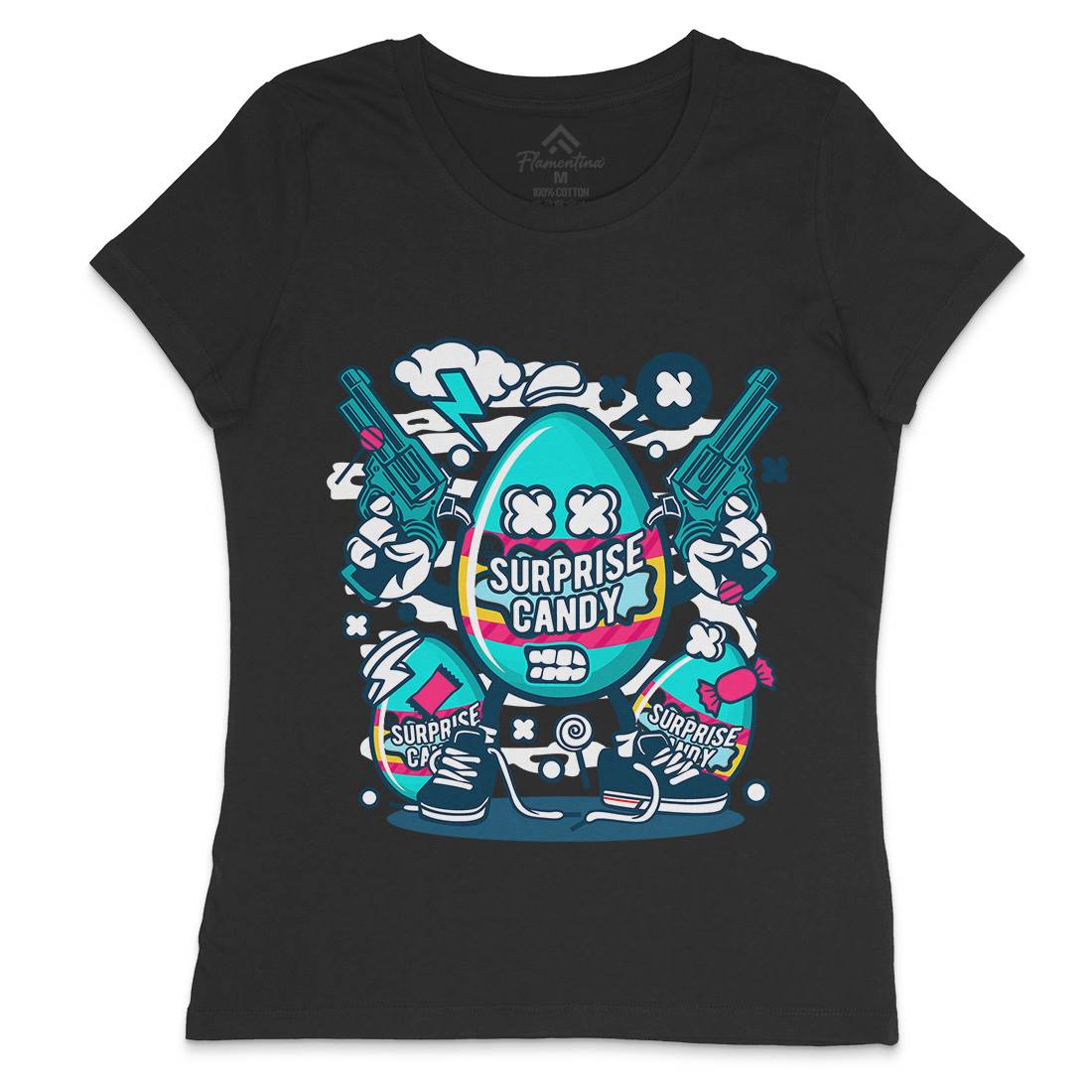 Surprise Candy Womens Crew Neck T-Shirt Food C268