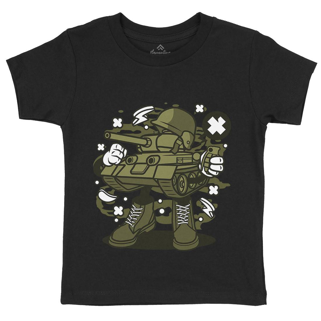 Tank Kids Organic Crew Neck T-Shirt Army C270