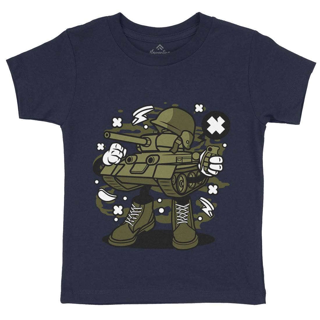 Tank Kids Crew Neck T-Shirt Army C270