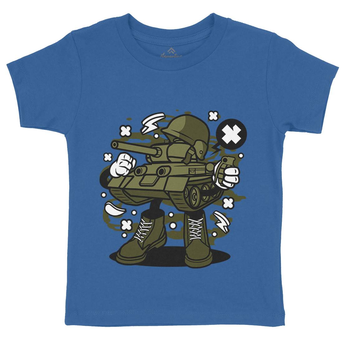 Tank Kids Crew Neck T-Shirt Army C270