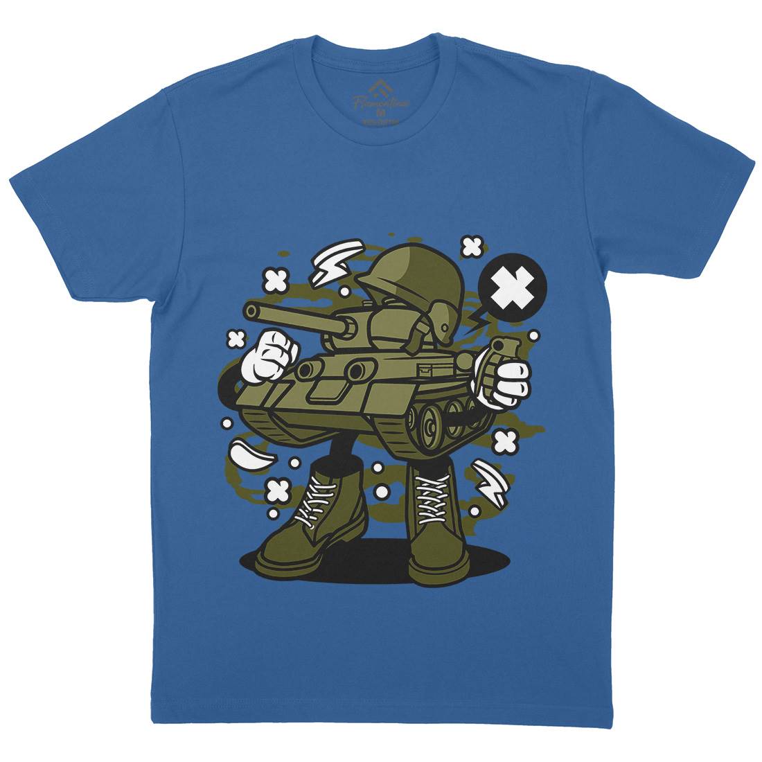 Tank Mens Crew Neck T-Shirt Army C270