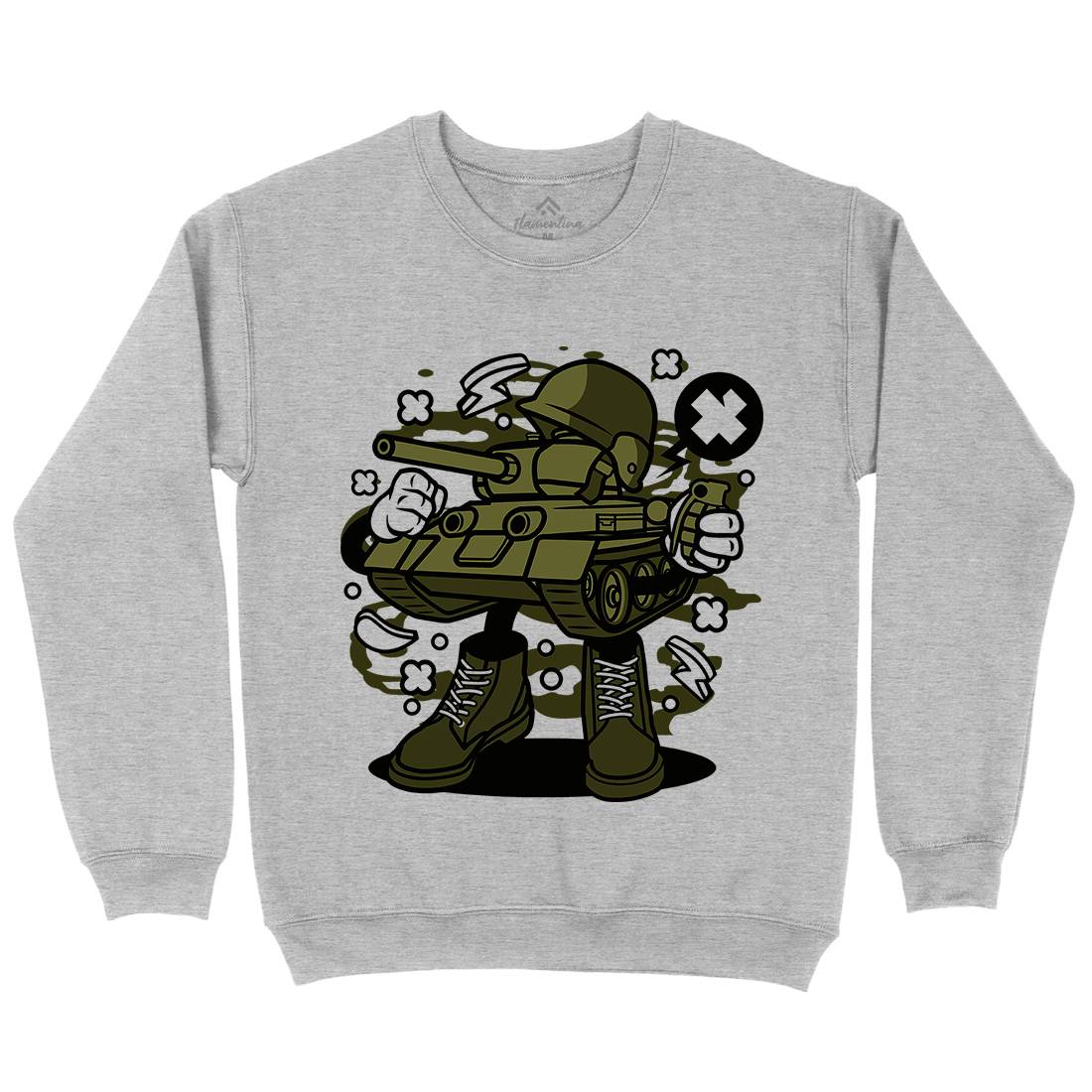 Tank Mens Crew Neck Sweatshirt Army C270