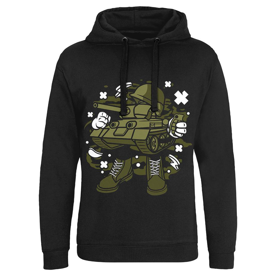 Tank Mens Hoodie Without Pocket Army C270