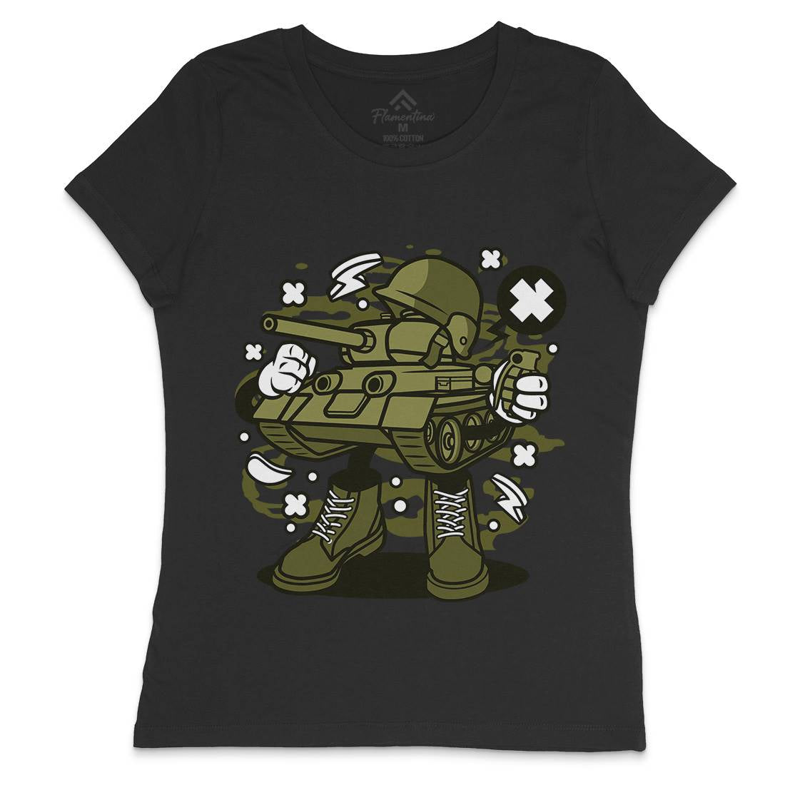 Tank Womens Crew Neck T-Shirt Army C270