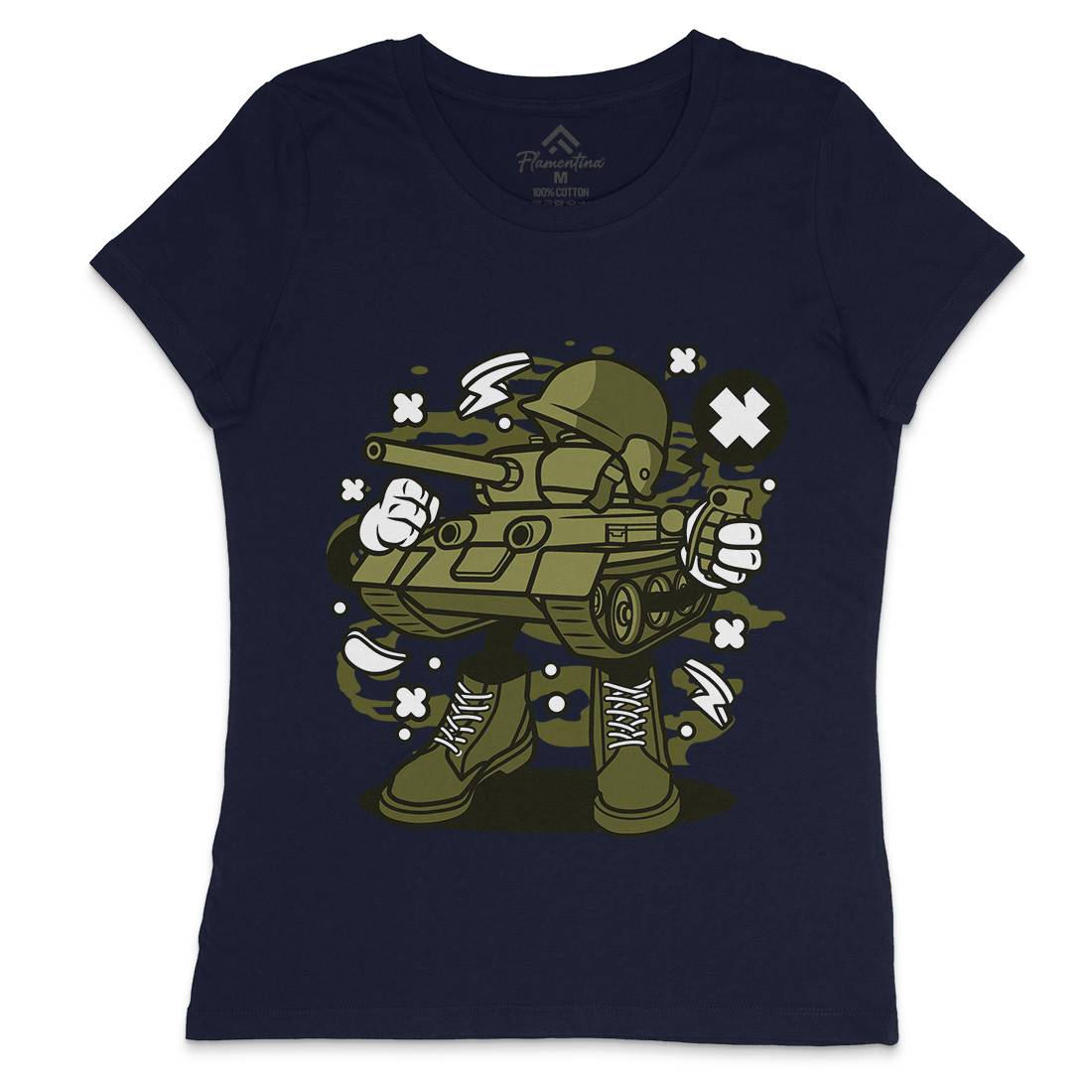 Tank Womens Crew Neck T-Shirt Army C270