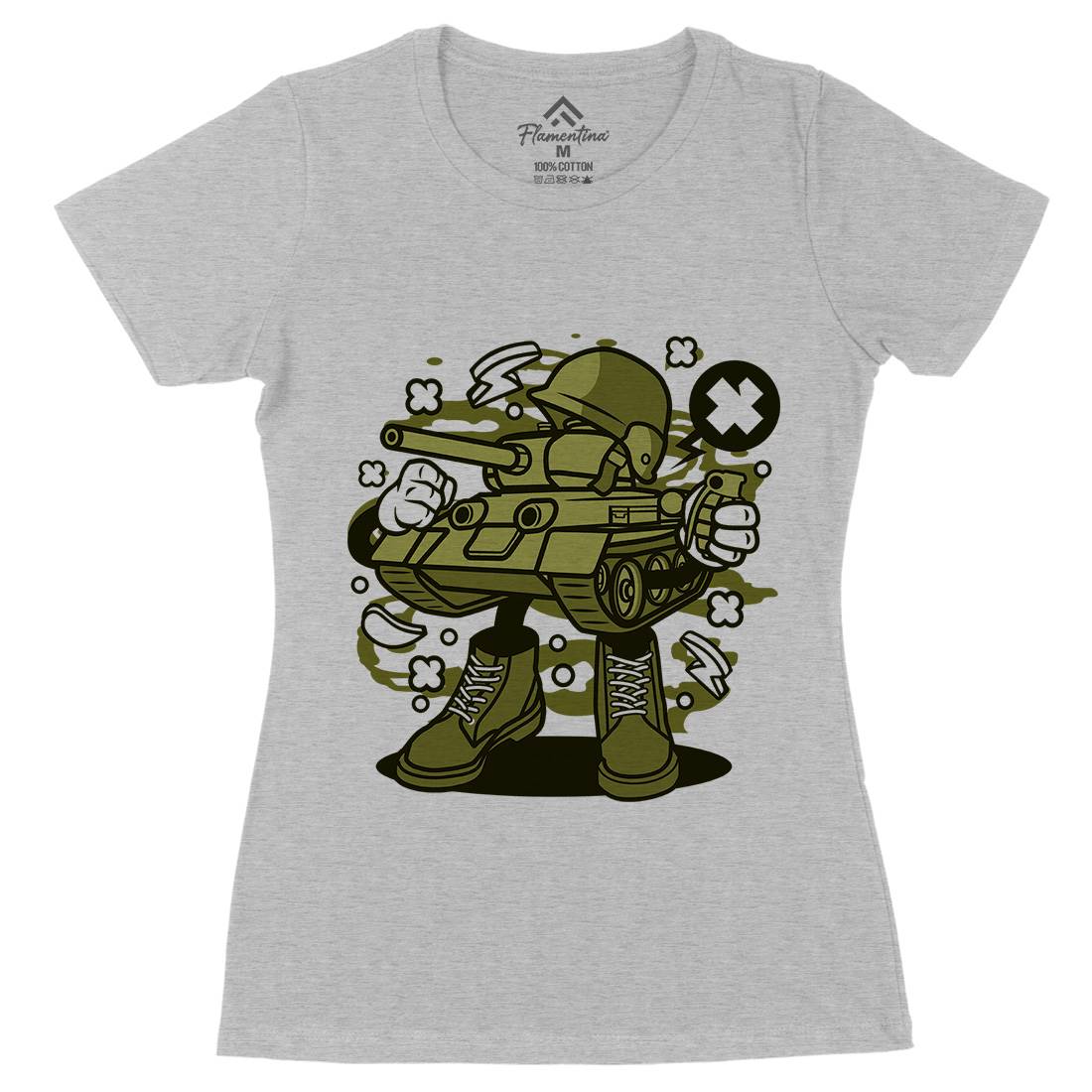 Tank Womens Organic Crew Neck T-Shirt Army C270
