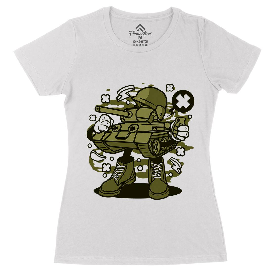 Tank Womens Organic Crew Neck T-Shirt Army C270