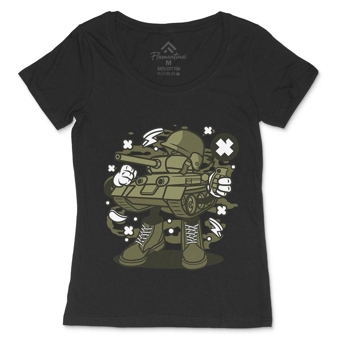 Tank Womens Scoop Neck T-Shirt Army C270