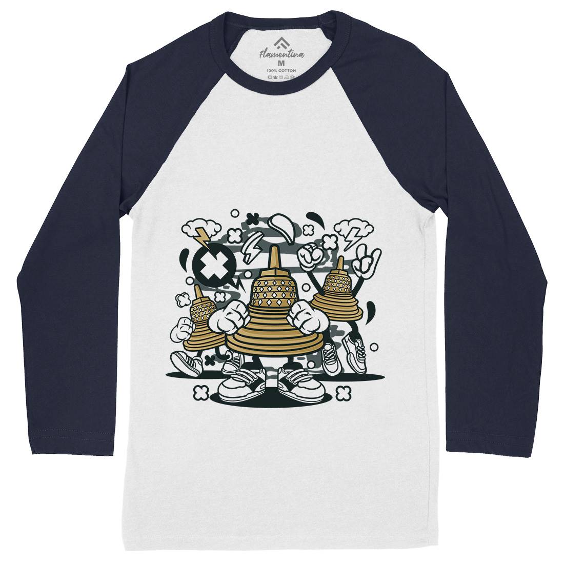 Temple Mens Long Sleeve Baseball T-Shirt Asian C271