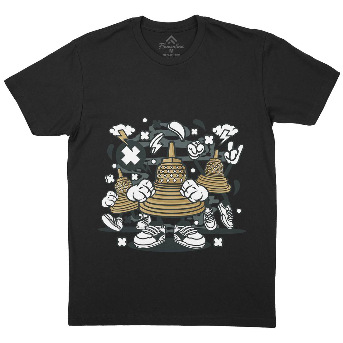 Temple Mens Organic Crew Neck T-Shirt Asian C271