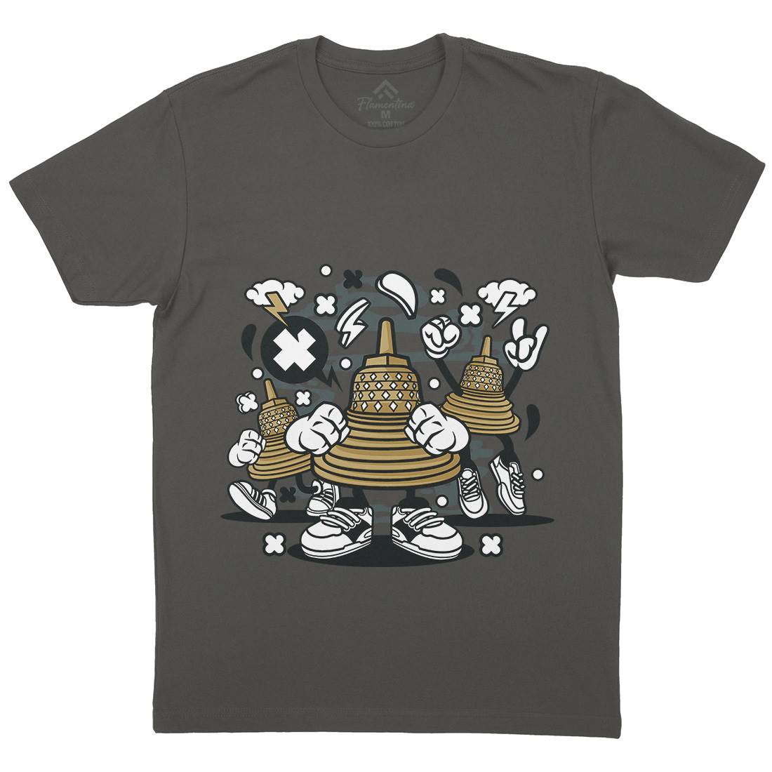 Temple Mens Crew Neck T-Shirt Asian C271