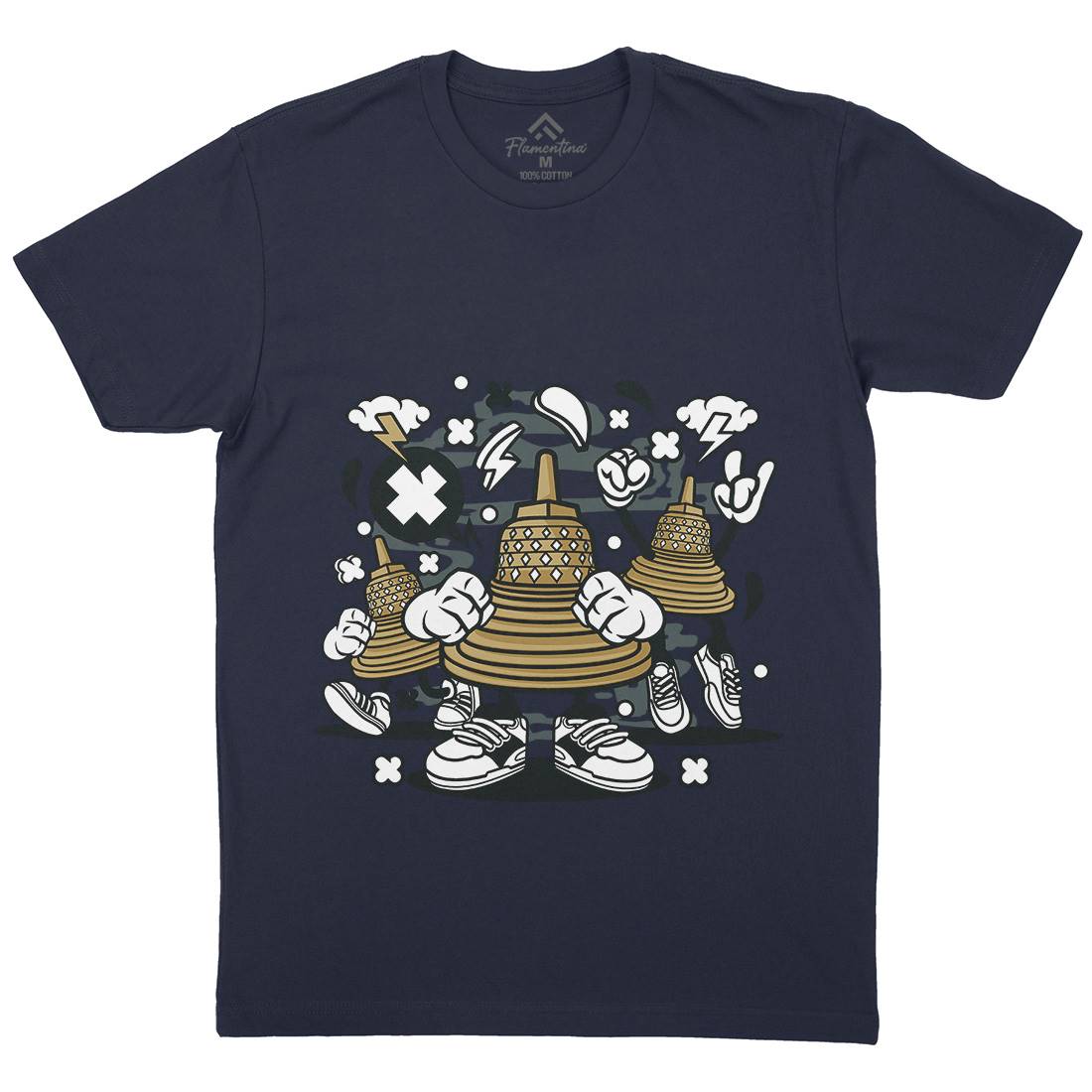 Temple Mens Crew Neck T-Shirt Asian C271