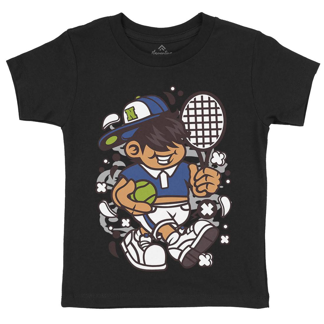 Tennis Kid Kids Crew Neck T-Shirt Sport C273