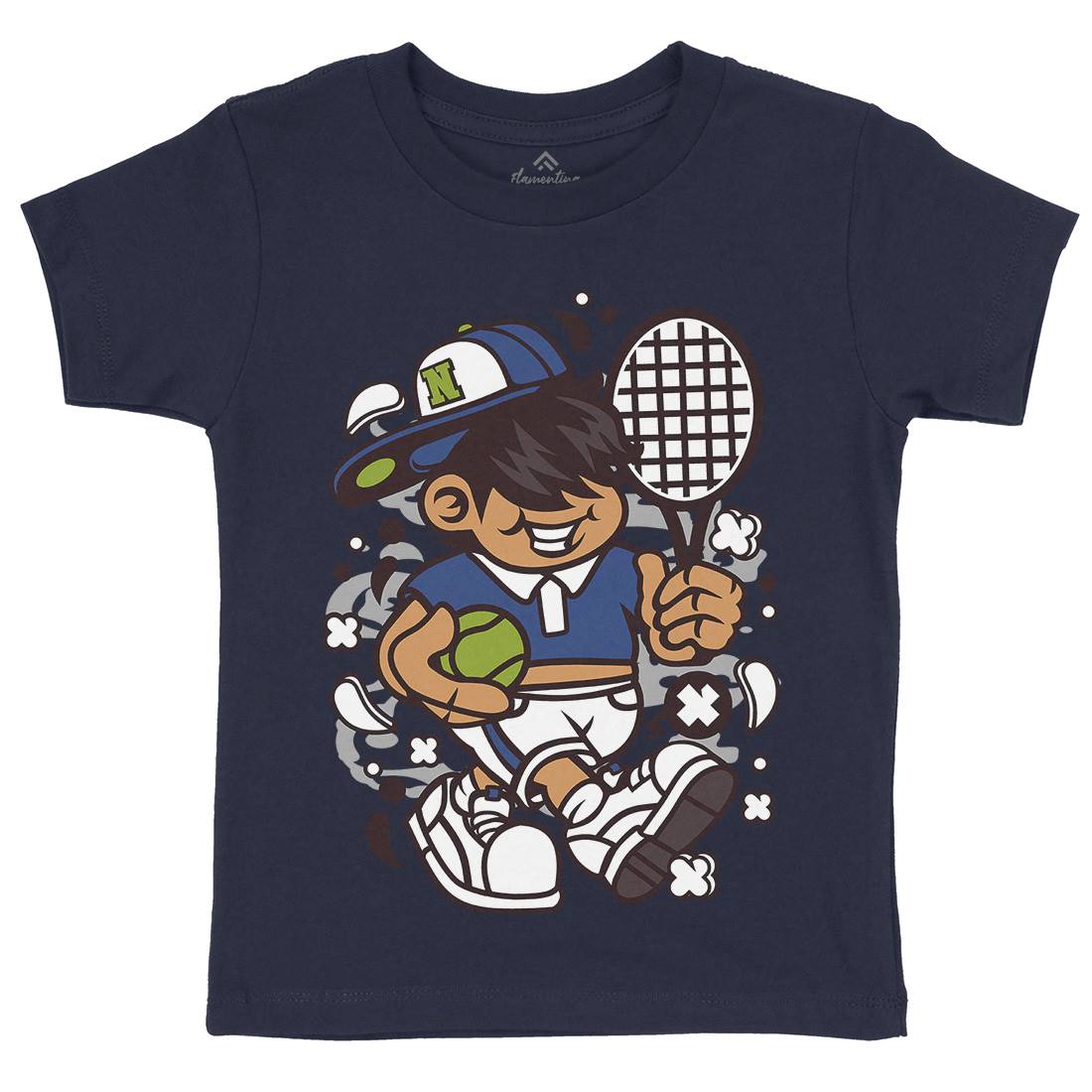 Tennis Kid Kids Crew Neck T-Shirt Sport C273